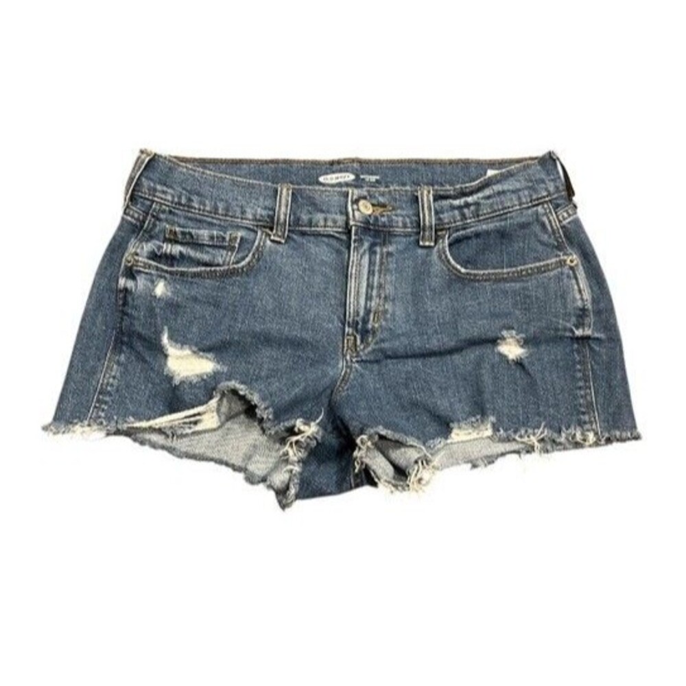 Old Navy Womens Denim Jean Shorts Size 2 Blue Boyfriend Short MidRise Distressed